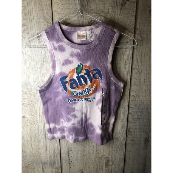 Coca Cola Tops - Women's Juniors Coca Cola Fanta Purple Tie Dye Tank Top Shirt Size Medium. G49